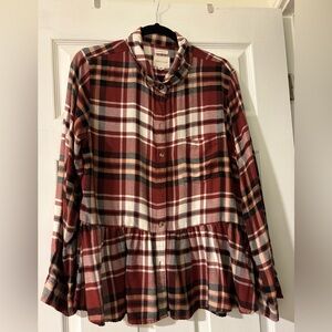 American Eagle Outfitters Red Plaid Shirt